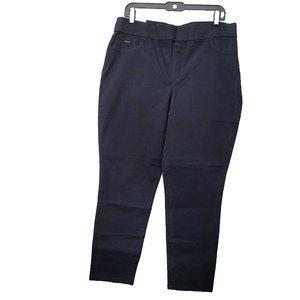 Nine West Women's Heidi Pull On Skinny Crop Twill Pants Size 14 Black